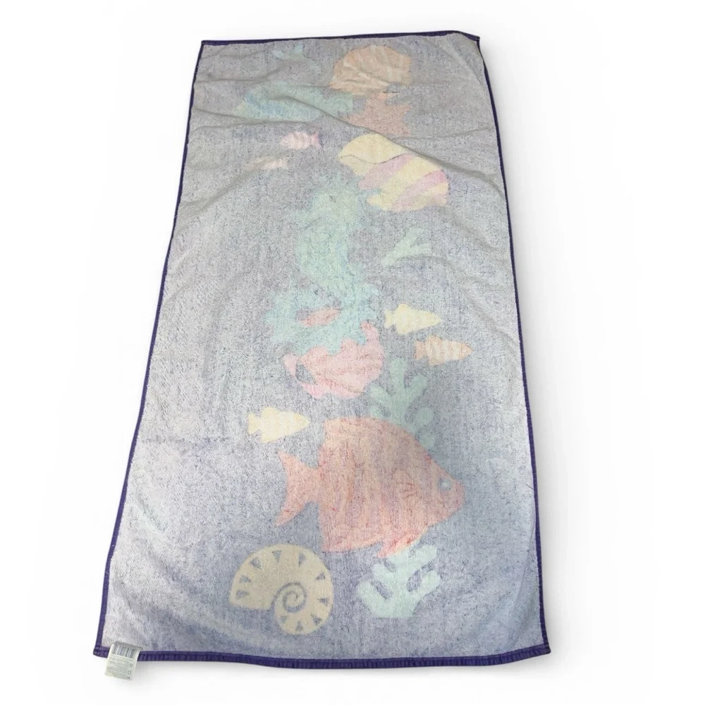 Leshner- Vtg 70’s beach towel 100% cotton made in Israel